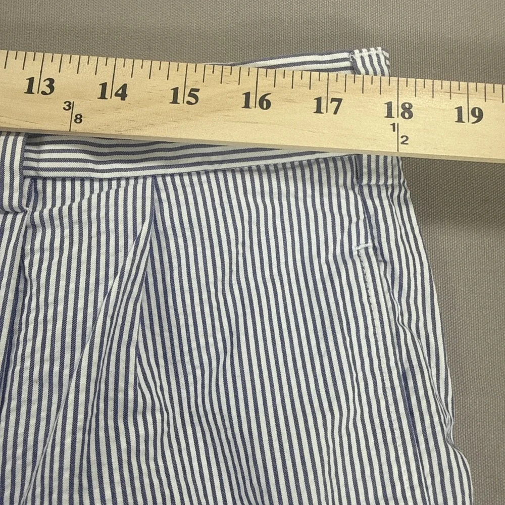 Brooks Brothers Pants Mens 36X32 Genuine Seersucker Blue White Cuffed